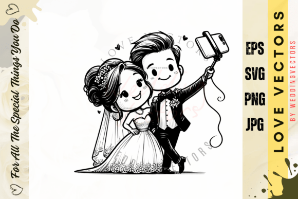 Capturing Romance: A Guide to Wedding Couple and Love Vectors - C3179
