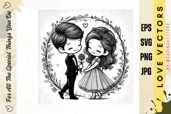 Capturing Romance: The 'Modern Love Illustration - C3140' Vector Set