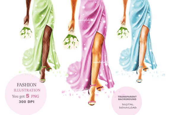Charming Wedding & Fashion Girl Clipart for Your Projects