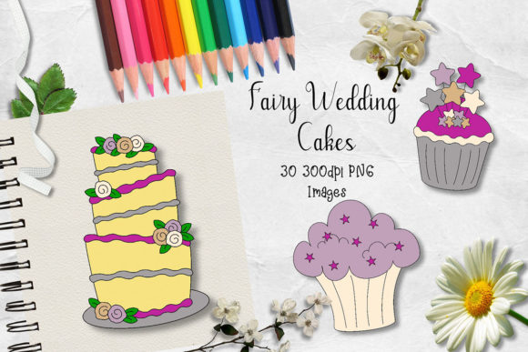 Enchanting Fairy Wedding Cakes Clipart for Dreamy Designs