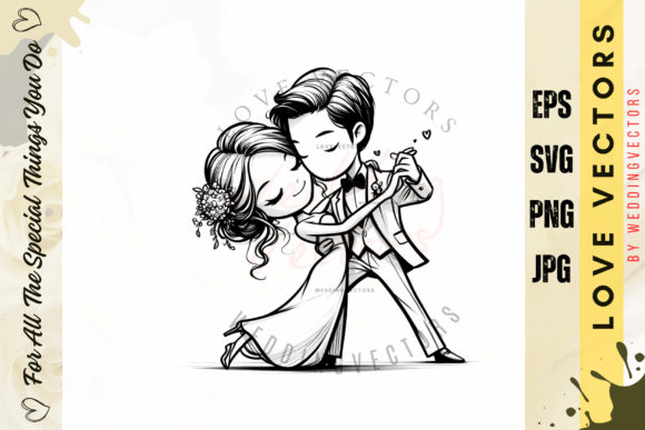 Exploring the Elegance of Wedding Couple & Love Vectors - C3125