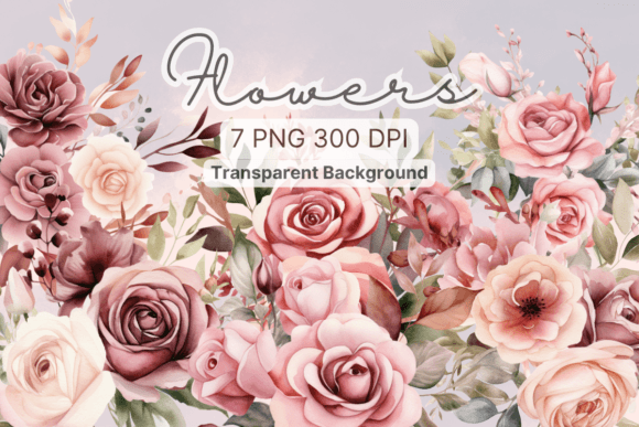 Floral Wedding Invitation Design Element: 7 Versatile PNGs