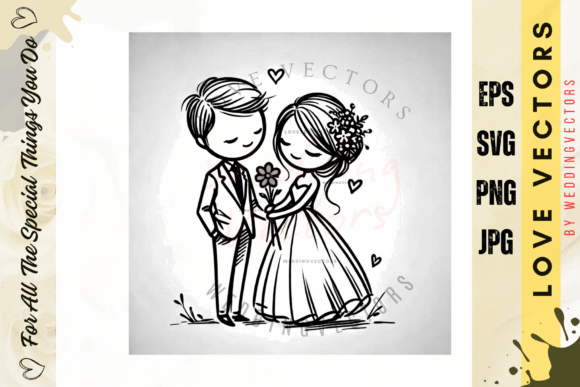 Hand-Drawn Romance: The C308 Wedding Graphics Collection