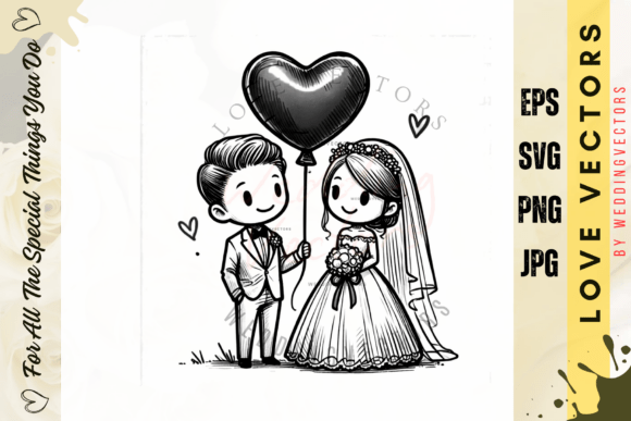 Infuse Romance: The C3134 Wedding Couple & Love Vectors