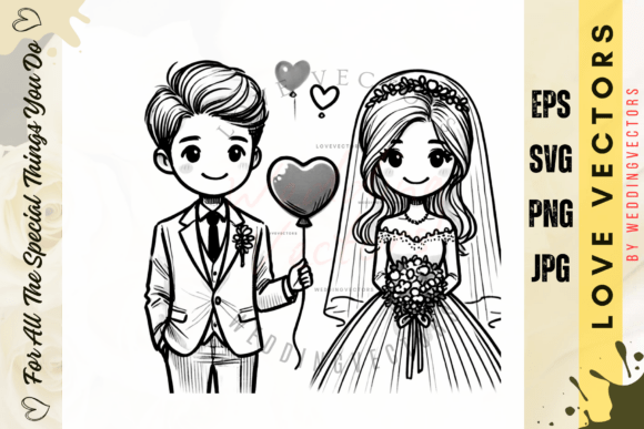 Infusing Romance: The Visual Language of Wedding Couple and Love Vectors - C3066