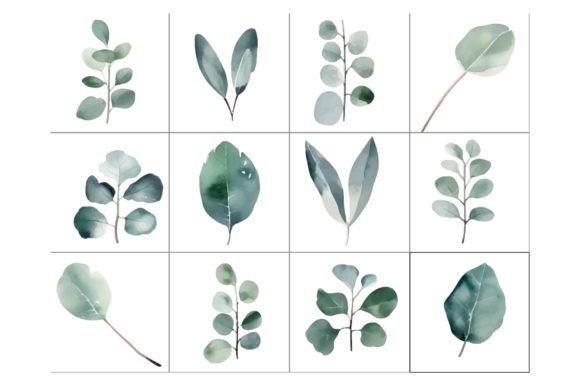 Sage Green Watercolor Eucalyptus: Design Ideas for Wedding Projects