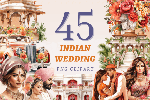 Stunning Indian Wedding PNG Bundle for Creative Projects