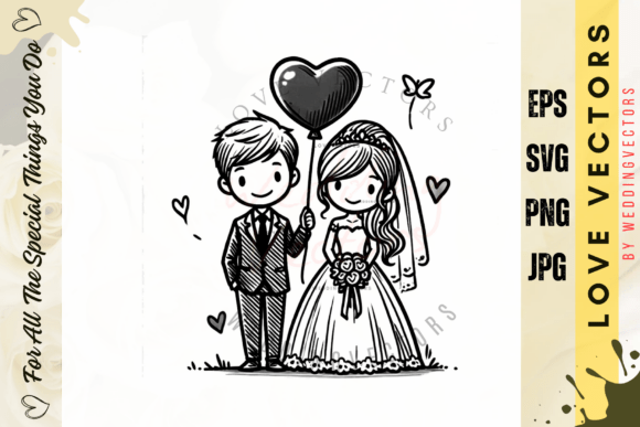 The Art of Love: Exploring Wedding Couple and Love Vectors - C3060