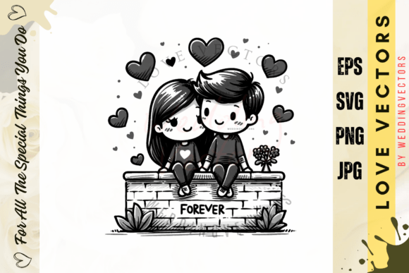 The Art of Romance: Capturing Love in Fine Line Vectors