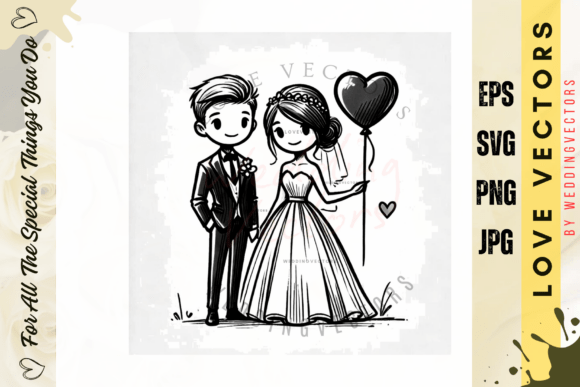 Wedding Couple and Love Vectors - C3034: A Designer's Romance Toolkit