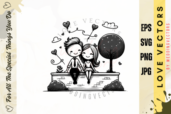 Wedding Couple and Love Vectors: The C319 Gold-Accented Luxury