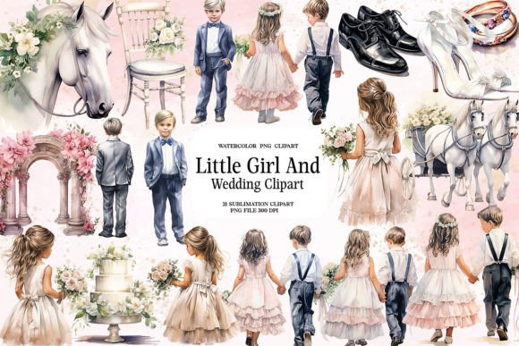 Whimsical Wedding Art: Little Boy & Girl Sublimation